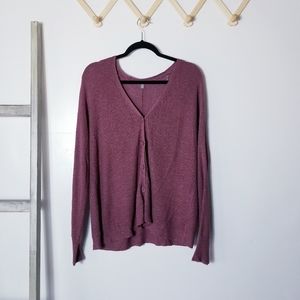 CHARLOTTE RUSSE DARK MAUVE OVERSIZED CARDIGAN SWEATER BUTTON DOWN SIZE MEDIUM